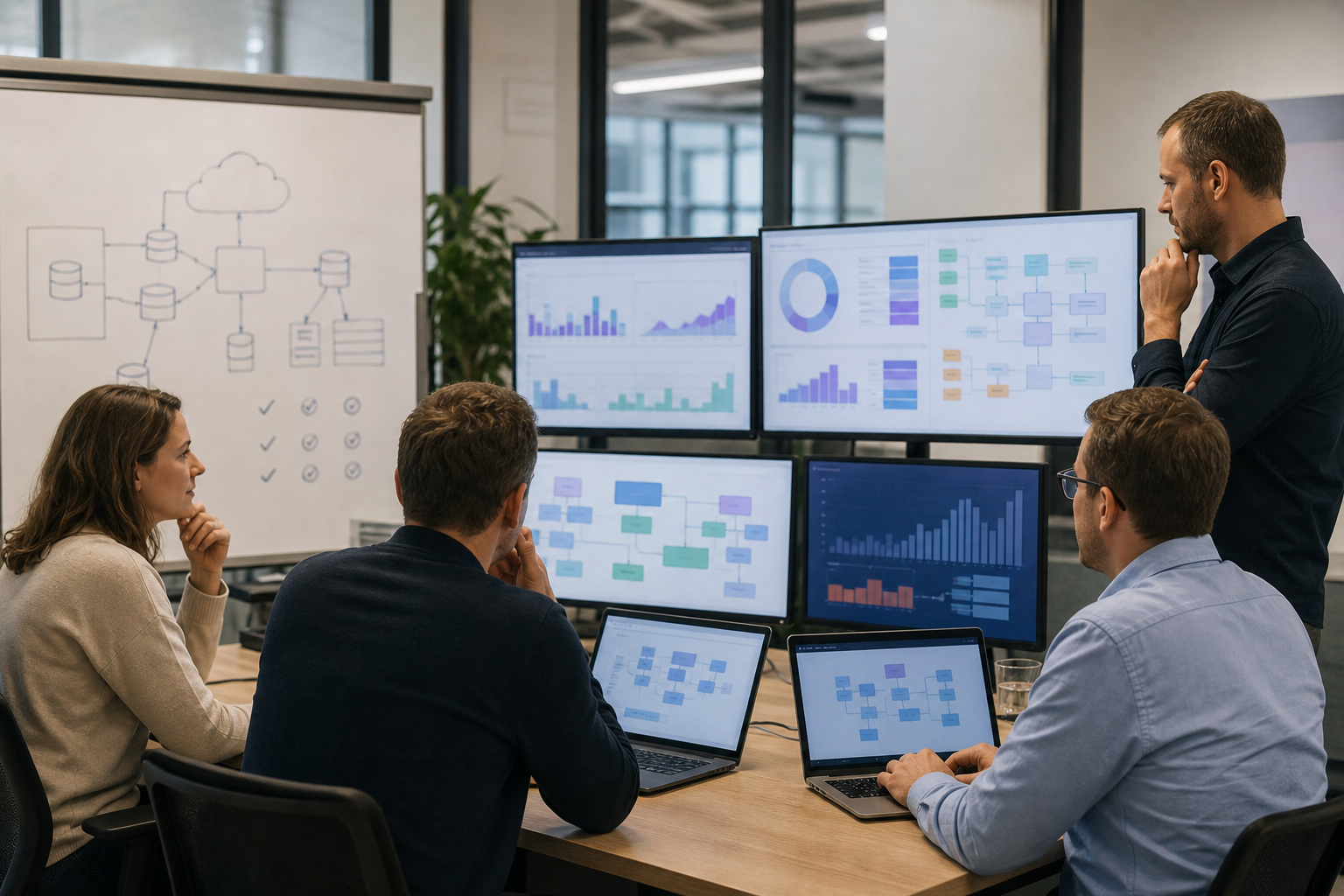 Volwassen dataplatform voor de organisatie Datateam bespreekt de architectuur en dashboards van een volwassen dataplatform